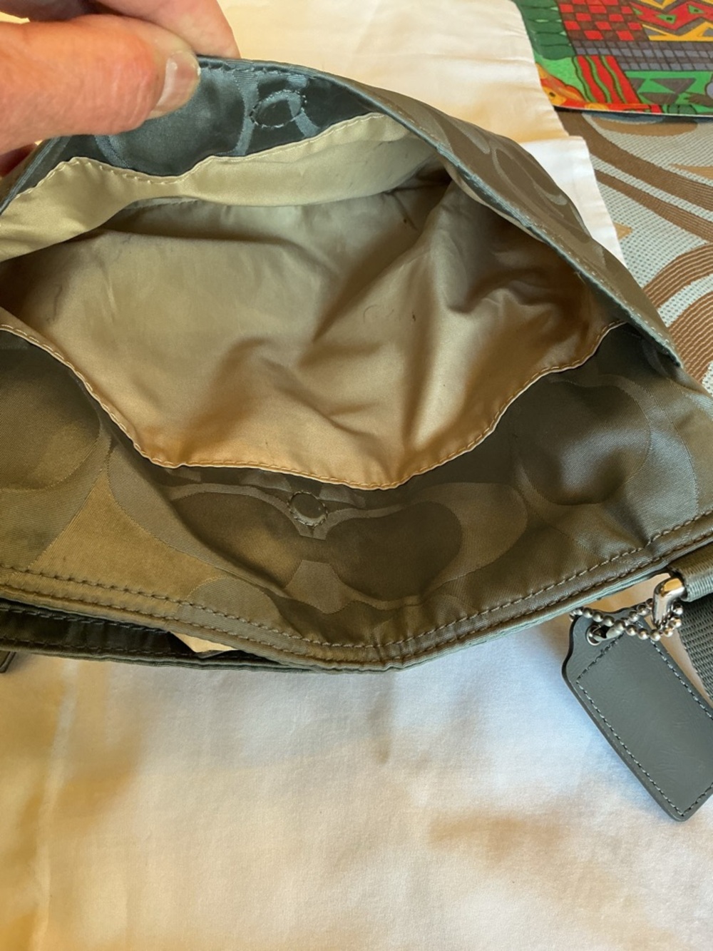 Coach Grey Nylon Messenger Crossbody Bag - Picture 4 of 8